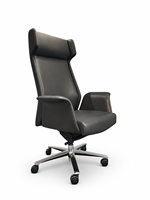 Chaise de bureau de direction en cuir de luxe moderne, ergonomique, pivotante et inclinable, avec base en aluminium, vente en gros d'usine OEM