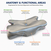 Oreiller moderne en mousse à mémoire de forme pour dormeurs sur le côté, le dos ou le ventre, soutien cervical profilé, rebond lent, OEM ODM pour lit