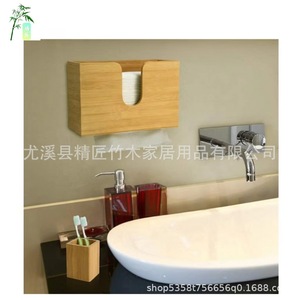 Bamboo Wall Mounted Toilet <b>Paper</b> Holder Rectangular Minimalist Design For Bathroom <b>Kitchen</b> Living Room - Product Image 1