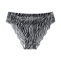 Braguitas de bikini de talle bajo para mujer, sin costuras, invisibles, con estampado de leopardo, acanaladas suaves, para uso diario, con borde ondulado