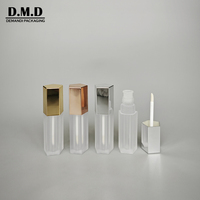 Vente en gros de tube de fard à paupières liquide de maquillage vide de 5 ml 5 ml avec logo privé emballage de paillettes avec dessus en or rose