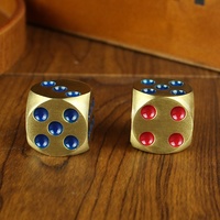 Dés de Mahjong en Cuivre Métallique Poli à la Main, Style Vintage, Exquis et Créatif, Artisanat Artistique