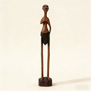 Figurine de girafe en bois d'ébène africain sculptée à la main, style Art déco, décoration d'intérieur - Product Image 2