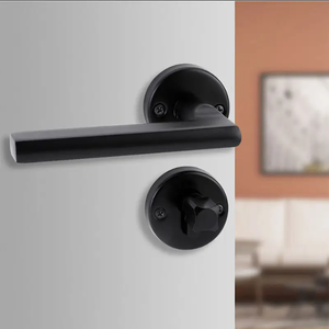 瀋陽ホテル客室ドアハンドル伝統的な黒色デザインドアロックセット簡単設置1年間保証工場卸売 - Product Image 6