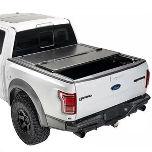 Tốt Nhất Pickup Giường Phẳng Bìa Mềm PVC Tri-fold Tonneau Bìa Con Lăn Nắp Màn Trập Phía Sau Tonneau Bìa Cho TOYOTA HILUX REVO 15-17