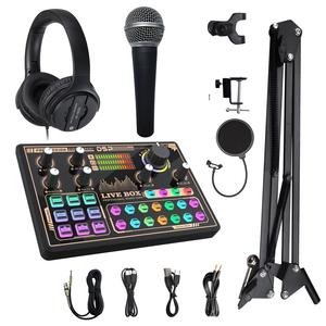 Carte Son V9 Haut de Gamme Podcast Enregistrement de Bureau Musical Kit Complet Microphone Diffusion en Direct avec Casque de Moniteur - Product Image 1