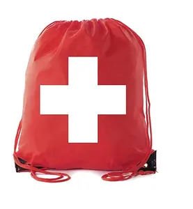 प्रोमोशनल कस्टम मेडिकल ड्रॉस्ट्रिंग बैकपैक प्राथमिक चिकित्सा बैग वाटरप्रूफ प्राथमिक चिकित्सा मेडिकल किट बैकपैक