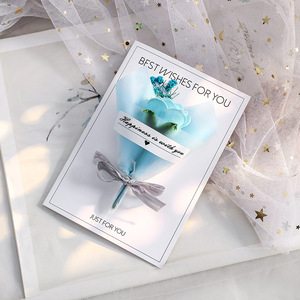 การ์ดอวยพรดอกไม้แห้งช่อเล็ก ดอกยิปโซฟิลลาและดอกกุหลาบอัดรูป สำหรับงานแต่งงาน <span class=keywords><strong>วัน</strong></span><span class=keywords><strong>เกิด</strong></span> และมอบเป็นของขวัญ - Product Image 4