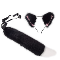 Fausse queue de renard avec serre-tête oreilles de renard pour Halloween, Noël, cosplay, fête, déguisement, jouet pour femme et homme