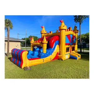 Commercial children jumping bounce house combo bouncing castles inflatable moonwalk bouncy