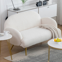 Mode Design incurvé tissu confortable salon Chaise longue café Restaurant canapé chaise lecture canapé chaise