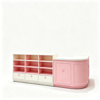 Support d'affichage LED en bois rose élégant : idéal pour les boutiques de cadeaux haut de gamme, les boutiques et les bijouteries.