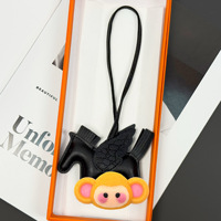 Crocodile véritable PULeather ange petit cheval volant sac pendentif nouveau fait à la main en peau de mouton petit cheval voiture porte-clés gland pendentif