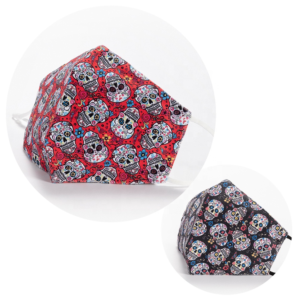 Вставляемый фильтр моющийся многоразовый хлопок хэллоуин мексиканский Facemask