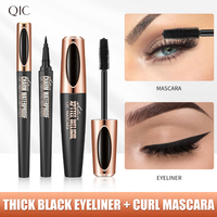 Nouveau Kit Maquillage Cosmétique Waterproof Longue Tenue Noir Allongeant Cils, Eyeliner Liquide et Mascara avec Boîte