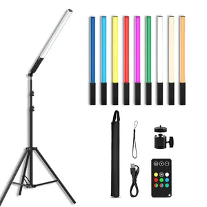 发光二极管摄影填充灯棒便携式60厘米RGB手持发光二极管视频灯USB充电薄膜灯棒RK-76