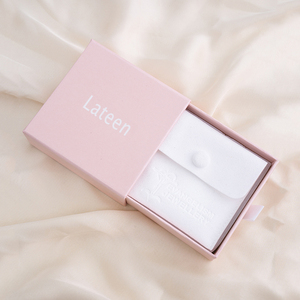 Pink Personalized Logo Jewelry Packaging Box Custom Cardboard Sliding Drawer <b>Paper</b> Box with Velvet Pouch for Ring - Product Image 2