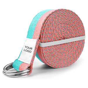 Ремень для йоги Gacent из вышитой тесьмы с настраиваемым логотипом, размером и цветом, из полиэстера и нейлона, эластичный, с петлями, высокой прочности - Product Image 3