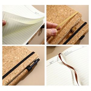 Custom Logo <b>A5</b> Minimalist <b>Diary</b> Thickened Cork Texture Eco-Friendly Paper Pen Loop Personalized Office Stationery Promotional - Product Image 6