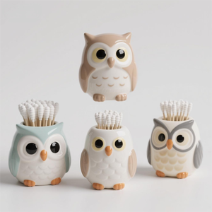 Presse-papier en céramique en forme de hibou. Sculpture décorative et lestée, design personnalisé peint à la main en 3D, pour <span class=keywords><strong>bureau</strong></span> et <span class=keywords><strong>bureau</strong></span>. - Product Image 2