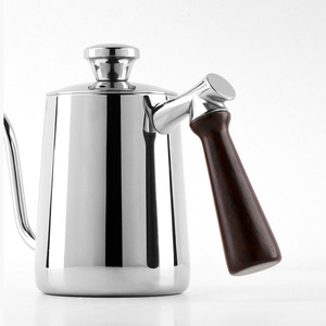 L-Beans Tetera de cuello de cisne de acero inoxidable de 1000 ml con mango de madera para café de goteo - Product Image 3
