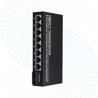 批发 Inficomo RD-GE108 1000Base-Fx 转 8*10/100/1000Base-Tx 千兆媒体转换器 20km SC DC +5V