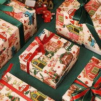 Boîte d'emballage cadeau personnalisée pour Noël, boîte à papier cadeau de Noël pour emballage de fêtes, boîte cadeau rétro en papier pour fête