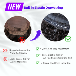 Perruque Afro Bouclée Kinky à 180 % de Densité, 3-en-1, Demi-Perruque Sans Colle, Ajustement Flexible, Cordon de Serrage, Cheveux Humains Naturels, Idéale Débutant - Product Image 3