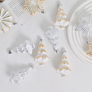 Nuevo Retro blanco 8CM colgante de Navidad pequeño festivo adornos colgantes de Navidad decoraciones de bolas y árboles - Product Image 4