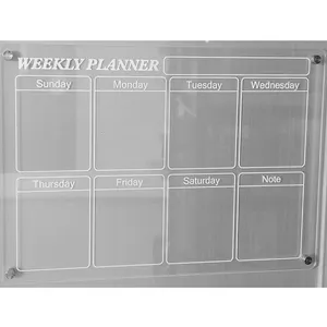 Прозрачная акриловая доска для сухого стирания, магнитный Еженедельный/ежемесячный планировщик и памятный дисплей для холодильной доски для заметок календаря