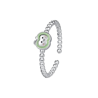 Bague en argent sterling S925 au design original, motif visage souriant, pour femme, mignonne, simple, polyvalente, avec motif visage souriant en résine, ajustable, bijoux