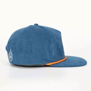 BSCI Oem Custom Embroidery Patch Logo Mens High Quality 5 Panel Unstructured Corduroy Rope Snapback Cap <b>Hat</b> - Product Image 4