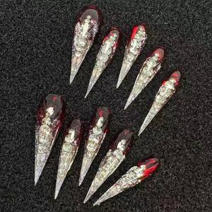 Griffes de dragon courtes noires translucides, griffes de loup, griffes de bête, pour convention de bande dessinée, cosplay, tournage de <span class=keywords><strong>film</strong></span>, faites à la main, en ABS, couverture complète - Product Image 5