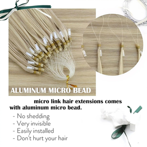 Estensioni per <span class=keywords><strong>Capelli</strong></span> <span class=keywords><strong>Veri</strong></span> con Cheratina a Punta Piatta, Qualità Professionale, Biondo 613, Doppia Trama, Micro Link, Fornitore all'Ingrosso - Product Image 2