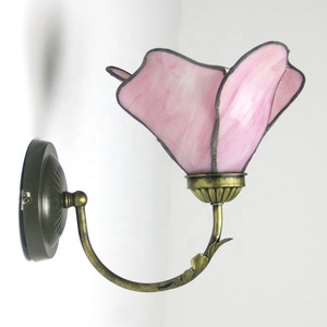 Lámpara de Pared con Pantalla de Vidrio Teñido Hecha a Mano LongHuiJing, Lámparas de Pared con Forma de Flor Europea, Lámparas de Pared Tiffany para Sala de Lectura - Product Image 2