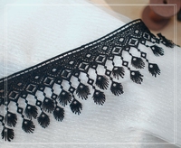 Matériel de bricolage décoratif jupe de robe rideau largeur 8.5cm gland soluble dans l'eau broderie dentelle accessoires
