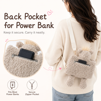 Pochette chauffante électrique pour les mains avec sangle réglable, 5 niveaux de chauffe, alimentée par batterie externe USB 5V, pour femmes et enfants