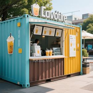 Restaurant et café mobile contemporains en conteneurs maritimes préfabriqués en acier – Robustes, durables, optimisation de l'espace - Product Image 1