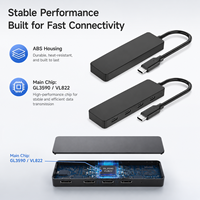 Hub USB-C 10 Gbit/s en gros, puce GL3590 VL822, adaptateur répartiteur USB 3.2 Gen2 Type-C vers 4 ports Type-C SuperSpeed pour MacBook