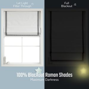 Stores romains occultants sans fil à commande par cordon, sur mesure, de qualité supérieure, pour fenêtre - Product Image 3