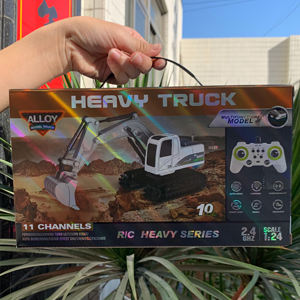 1:24 Schaal <span class=keywords><strong>Rc</strong></span> Bouwmachines Metalen Schep Afstandsbediening Graafmachine Met Muziek 2.4Ghz <span class=keywords><strong>Rc</strong></span> Graafmachines Speelgoed Voor Jongens - Product Image 6