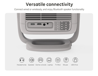 Mini projecteur portable CRE Home Cinéma 1080P HD LCD LED Android 9 WiFi intégré Prêt pour la 4K 400 Lumens Stéréo HIFI