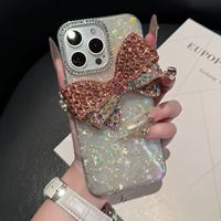 Étui de téléphone tendance à motif coquillage et grand nœud diamanté, mignon et simple, compatible avec divers modèles de téléphones