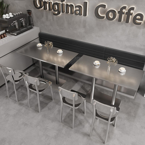 เหล็กคาเฟ่2อุตสาหกรรมเฟอร์นิเจอร์ร้านอาหารใหม่สำหรับสไตล์<span class=keywords><strong>2022</strong></span>ที่นั่งสแตนเลสกลางแจ้งบาร์โต๊ะรับประทานอาหาร - Product Image 2