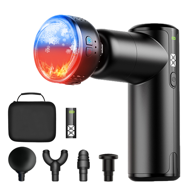 2025 Hot Selling Mini Cordless Deep Fascial Vibrating Thermal Massage Gun Heating Cooling Compress Body Application Massage Gun
