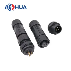 AHUA 2 Pin Male To Female Electrical Wire Waterproof M12 Wire 5A Control Box Panel Connector