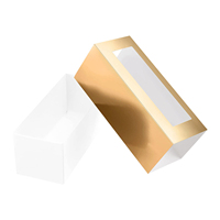 Boîte en papier kraft de luxe avec fenêtre pour emballage alimentaire de macarons, impression de logo personnalisée, mini-tiroir