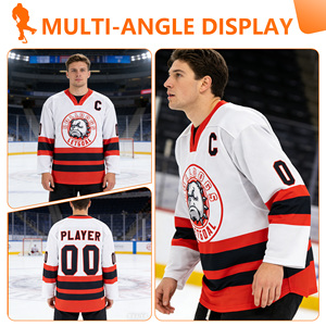 Maillot de hockey unisexe Puck Pros 6XL 100% polyester à séchage rapide, manches longues, lavable, prêt pour la sublimation, impression numérique - Product Image 3