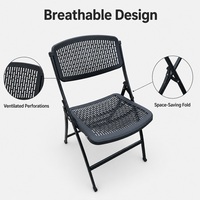 Chaise de conférence empilable en métal avec cadre en métal, chaise pliante en plastique PP et maille pour bureau, école, événement