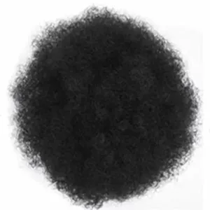 Ricci <span class=keywords><strong>chignon</strong></span> afro sbuffo coulisse capelli a coda di cavallo 8 pollici corti afro crespo ciocca ciambella capelli umani di grandi dimensioni - Product Image 1